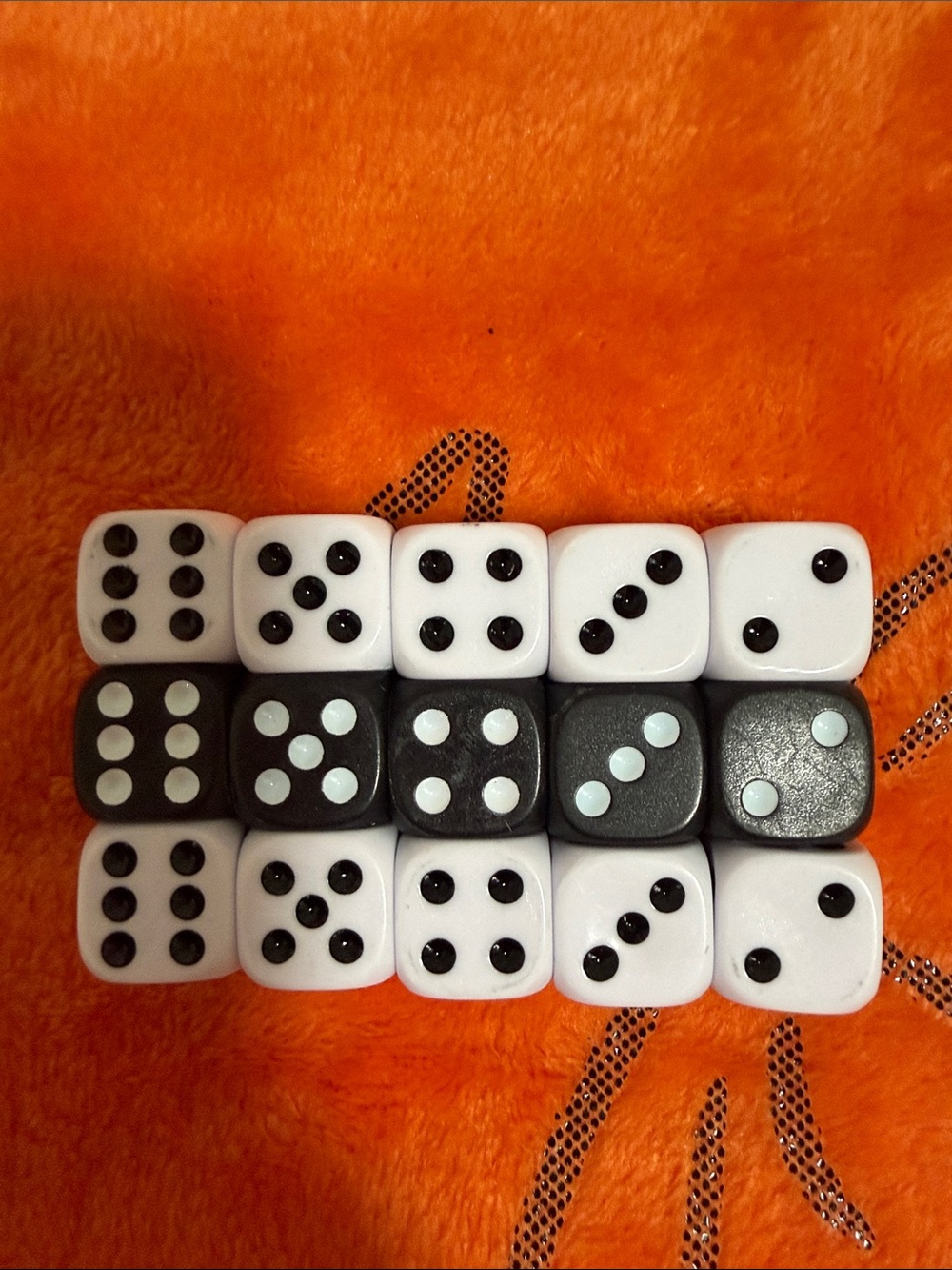 15 Pc. Classic Black and White Dice Set - Classic